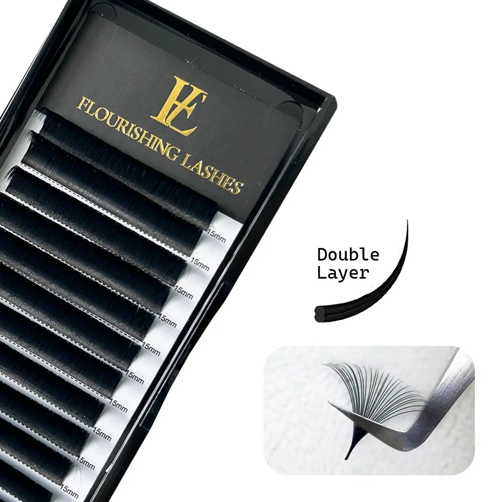 Automatic Easy Fan Lash Extension Super Soft Auto Blooming Pbr Silk Customized Own logo Easy Fan Eyelashes Extension