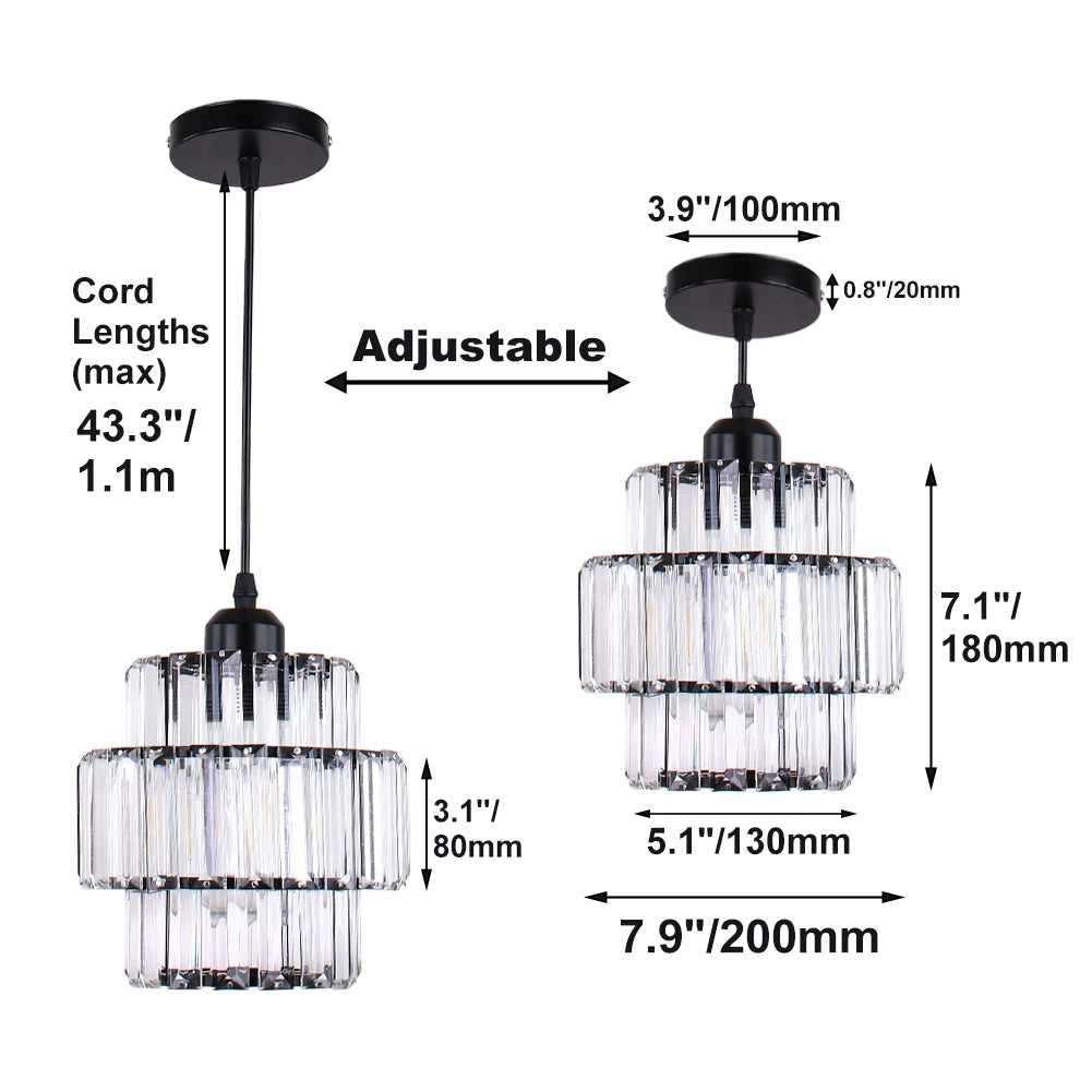 Modern Crystal Chandelier Pendant Lights Kitchen or Dining Room Decoration for Home Hanging Lamp
