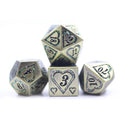 Customized Dnd Dice 16mm RPG Metal Mica Heart Dice Set