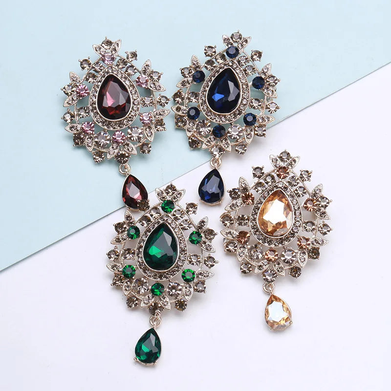 Retro Crystal Accessories Rhinestone Brooch Pin Fashion Pendant Brooches for Women Clothes Decoration