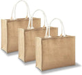 Eco Friendly Recycled Custom Logo Printing Women's Linen Handbag Reusable Travel Handle Gift Shopping Tote Jute Bag With Zipper