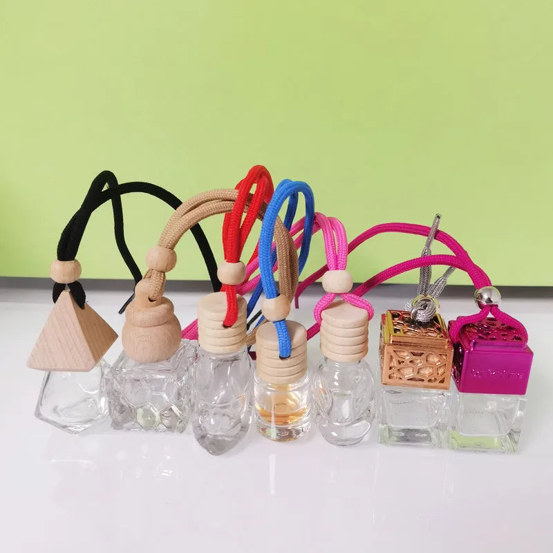 Wholesale Mini Car Perfume Hanging 8ml 10ml Air  Car Perfume Empty Glass Hanging Car Perfume Bottle