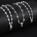 Abiding Premium Adjustable 20 Inches White Cubic Zirconia 925 Sterling Silver Versatile Universal Jewelry Chain Link Necklace