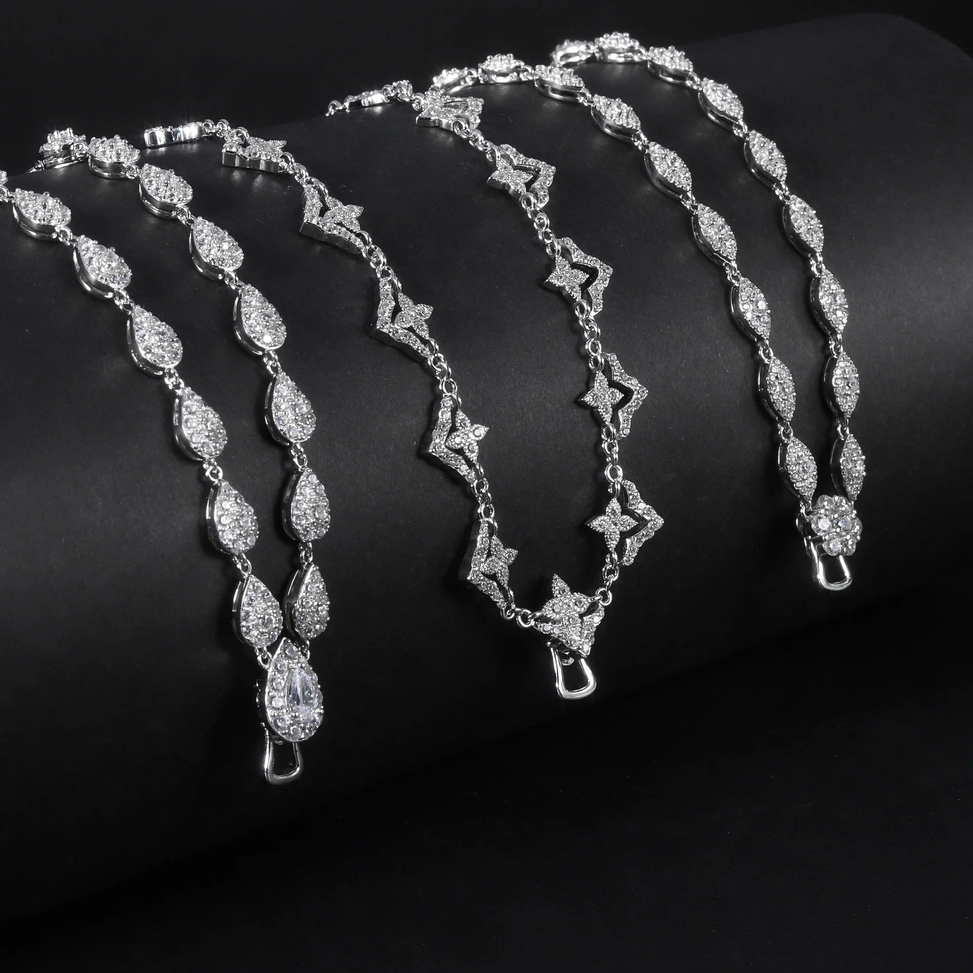 Abiding Premium Adjustable 20 Inches White Cubic Zirconia 925 Sterling Silver Versatile Universal Jewelry Chain Link Necklace