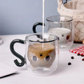 Customizable Cute Mug Glass High Temperature Resistant Double Layer Milk Cups New Glass Drinkware Product
