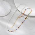 RINNTIN PSN05 Holiday Beach Summer Handmade Multi Colored Bead Shell Pearl Choker Necklace for Women Jewelry