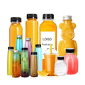 Custom Different Capacity Juice Bottle for Business.  2oz 4oz 8oz 12oz 16oz PET Plastic Juice Bottle with Lid
