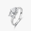 Ailmay Genuine 925 Sterling Silver Fashion Dazzling CZ Square and Drop Shape Rings for Women Luxury Wedding Accessories Jewelry