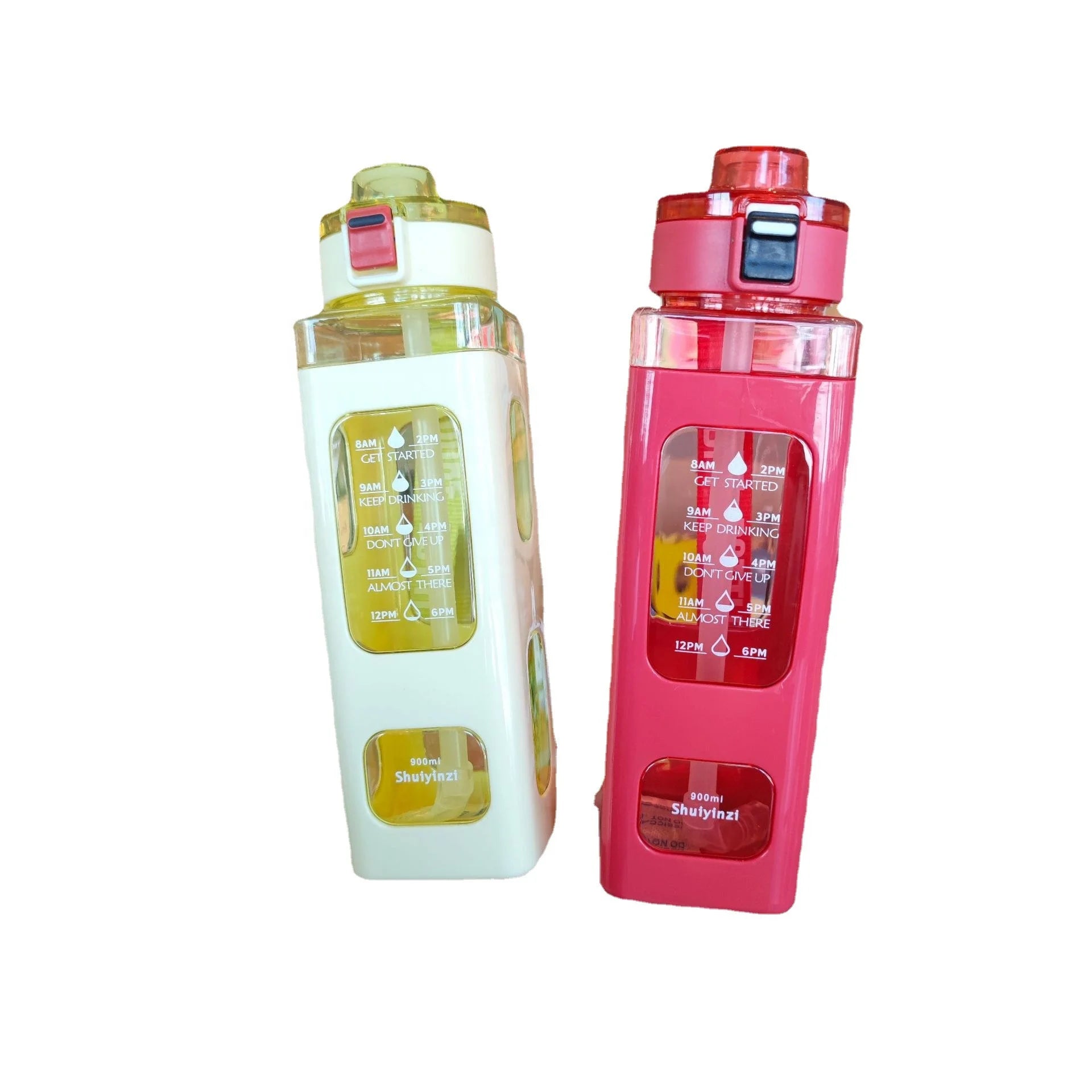 Tomatodos Modernos 700ml 900ml Direct Drinking Sports Outdoor Bounce Double Straw Bottle Novelty for Students Campers Plastic