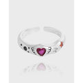 Fashion Wild Star Heart Zircon Paved Wedding 925 Sterling Silver Open Finger Rings for Girls Fine Jewelry