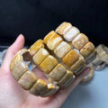 Natural Coral Jade Chrysanthemum Stone Handmade Fashionable Simple Bead Bracelet