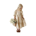 Ins Summer Girls' Cotton and Linen Princess Dress Puffed Sleeves Dress Children