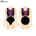 Custom Made Spandex/Nylon Mesh Sublimation Gradient Colors Sleeveless Girls Ballet Dance Gymnastics Leotard