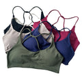 Nylon/spandex Seamless Beautiful Back Fitness Yoga Backless Camisole Detachable Chest Pad