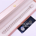 Fine Jewelry Bracelet 12MM 2Row Hip Hop Jewelry 925 Sterling Silver D-VVS1 Moissanite Diamond Cuban Link Bracelet