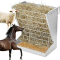 Wall Mount Hay Rack Heavy-Duty Galvanized Metal 2 in 1 Hay and Grain Feeder Livestock Feeder