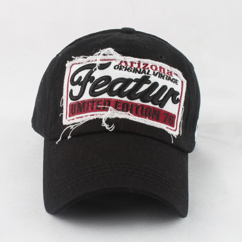 Wholesale Custom Feature Patch Letter Embroidered Washed Hat Gorras Baseball Caps