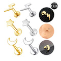 Getta G23 Titanium Cartilage Lip Ring Body Jewelry with Star Pattern Stylish Children's Wedding Gift