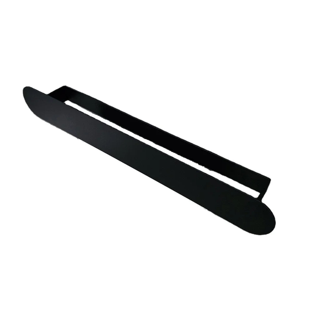 Sturdy Structure Stainless Steel Wall Mounted Towel Rack Shower Storage for Apartment Simple Oval Shape Black Bathroom Shelves
