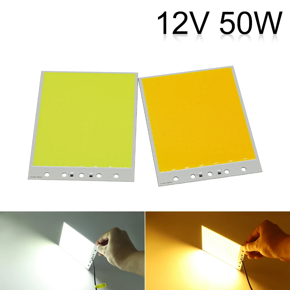 COB LED Light DC 12V 140x110mm Chip On Board Panel Warm Cold White 50W LED Lamp Bulb for Home Indoor Decoration Lighting