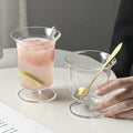 Ins Korea Niche Design Short Stem Ice Cream Glass Bowl Creative clear Glass Goblet