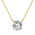 1CT 2CT 3CT Luxury Women's Moissanite Solitaire Charm Necklace 18K Gold & Sterling Silver Plated