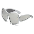 Wholesale Designer Oversized Sunglasses Luxury Black Shield Shades Glass Yellow Lens UV400 One Piece Sunglasses
