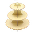 Wholesale Wedding/Birthday Party Use Cake Stand Yellow Cardboard Scalloped Edge Cupcake Display Stand