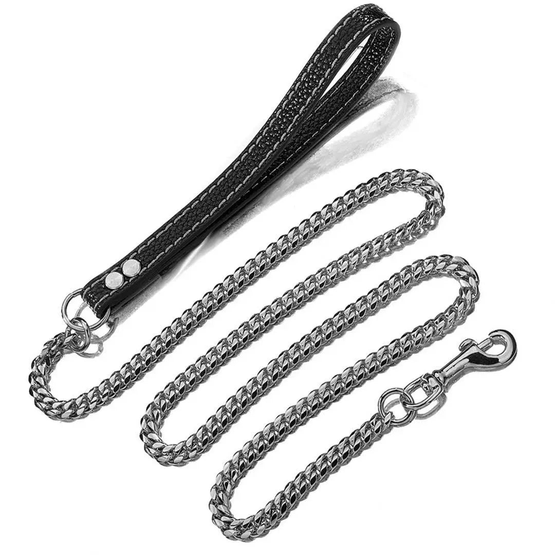 High Quality Strong Stainless Steel Gold Cuban Leashing Chain for Pet Dog