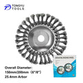 Twisted Wire Steel Brush Cutter Head 6 8 10 Inch Heavy Duty Trimmer Wheel Blade for Lawn Garden Driveway Weed Cleaning