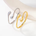 Italian Wholesale Fashion Minimalist Tarnish Free Jewelry 18k Gold Plated Stainless Steel Waterdrop Bracelets Bangles for Women