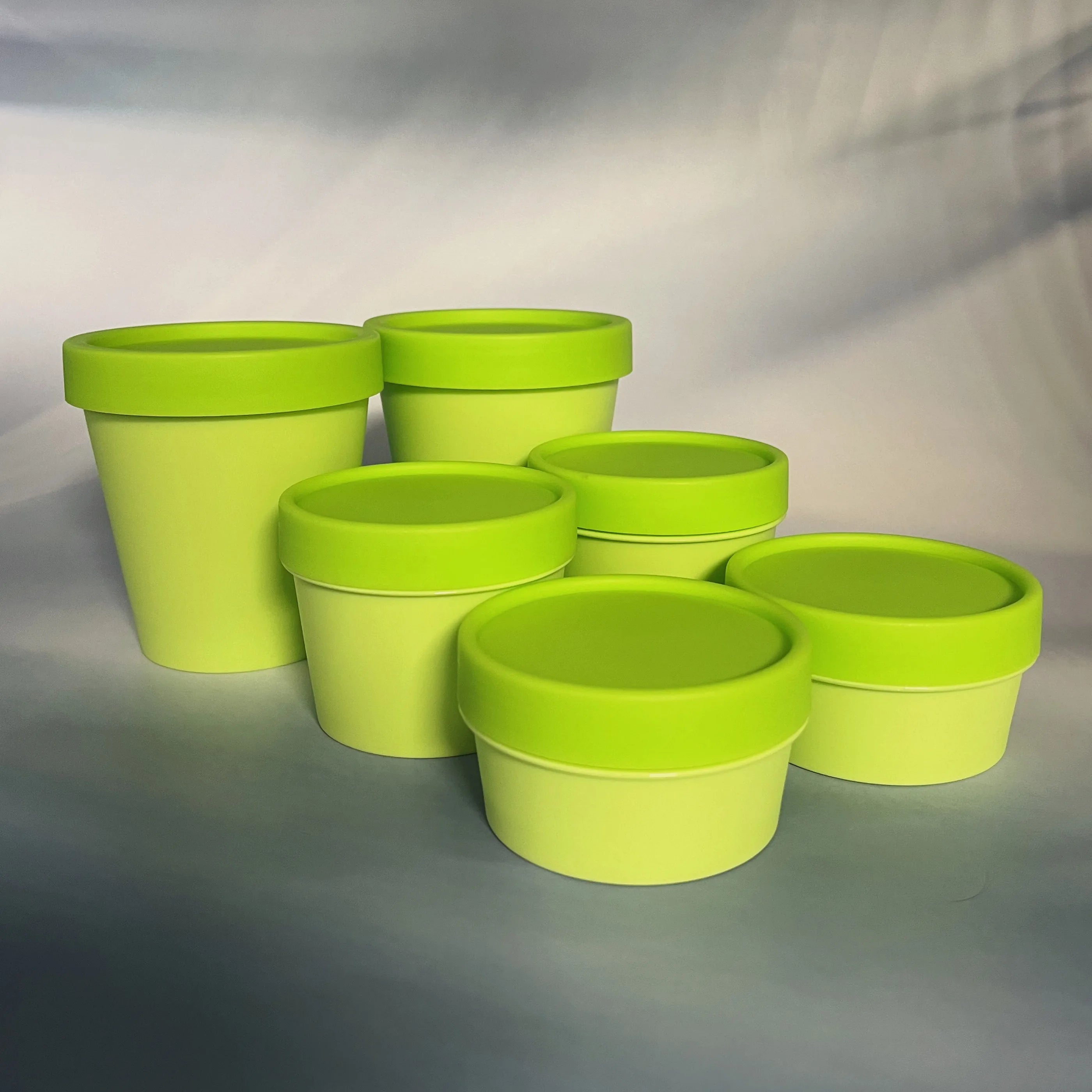2022 Cosmetic Green  Pot Jars 50ml 100ml 200ml Empty Plastic Scrub Jars Wide-Mouth Empty Plastic Container Cosmetic