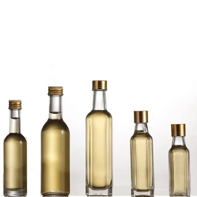 30 50 100ml clear Empty Mini Medicine Liquid Bottles Cooking Olive Oil Essential Oil Glass Bottle with Screw Cap