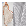 Charmeuse Soft Imitation Silk Satin Fabric Wedding Polyester 0.5cm Pinstripes Accordion Pleated White Satin Fabric