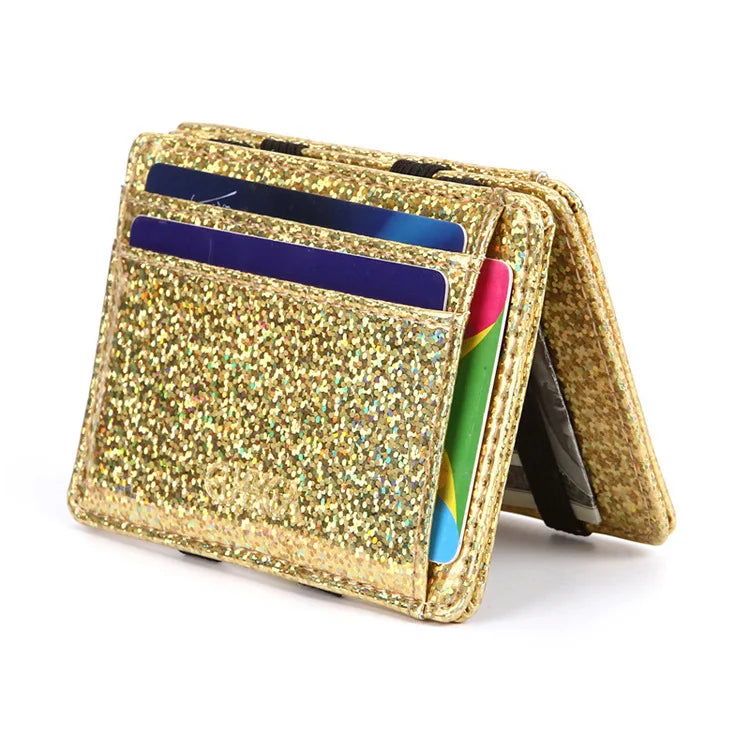 Directly Factory Customized  Wholesale Cross Pattern PU Leather Magic Card Holder