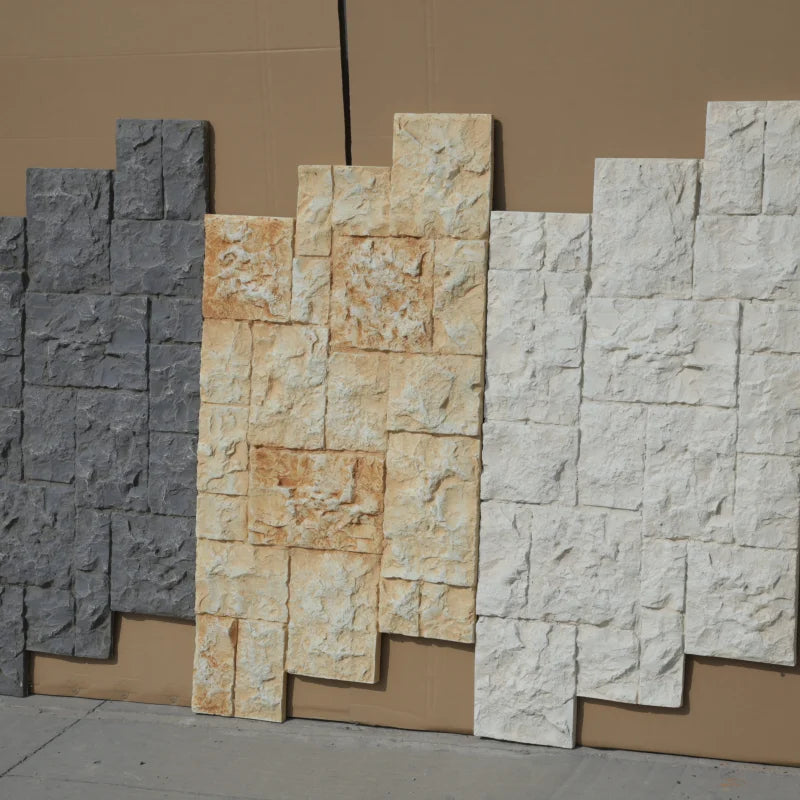 Modern Indoor Outdoor Wall Decoration Lightweight Waterproof PU Cultural Bricks Castle Wall Stones for Mall External Walls