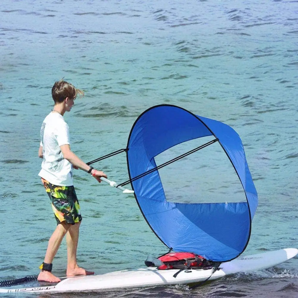 2025 New Foldable Style Downwind Wind Sail Kit Kayak with Storage Bag for Canoe / Inflatables / SUP Surfboard