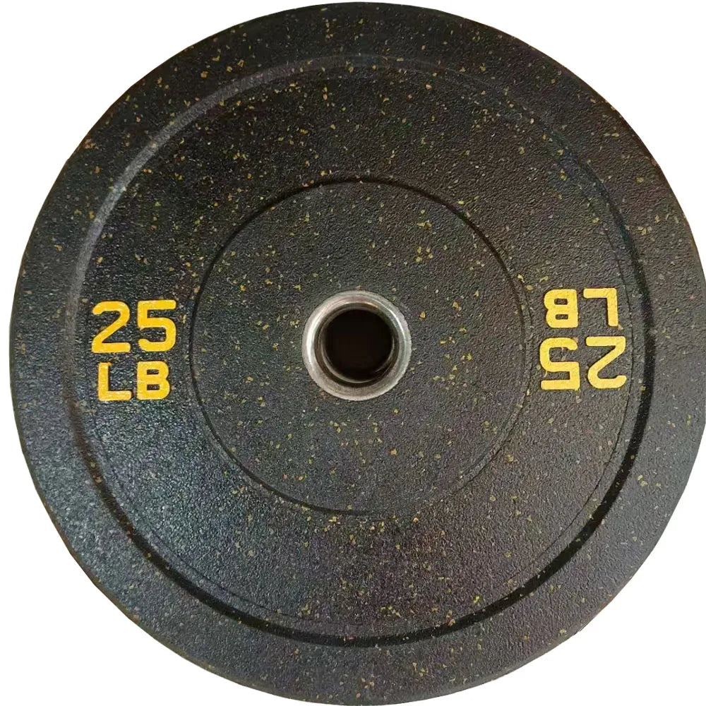 Hi Temp Black Rubber Bumper Plate Discs for Strength Training and Weight Lifting Barbell Bar