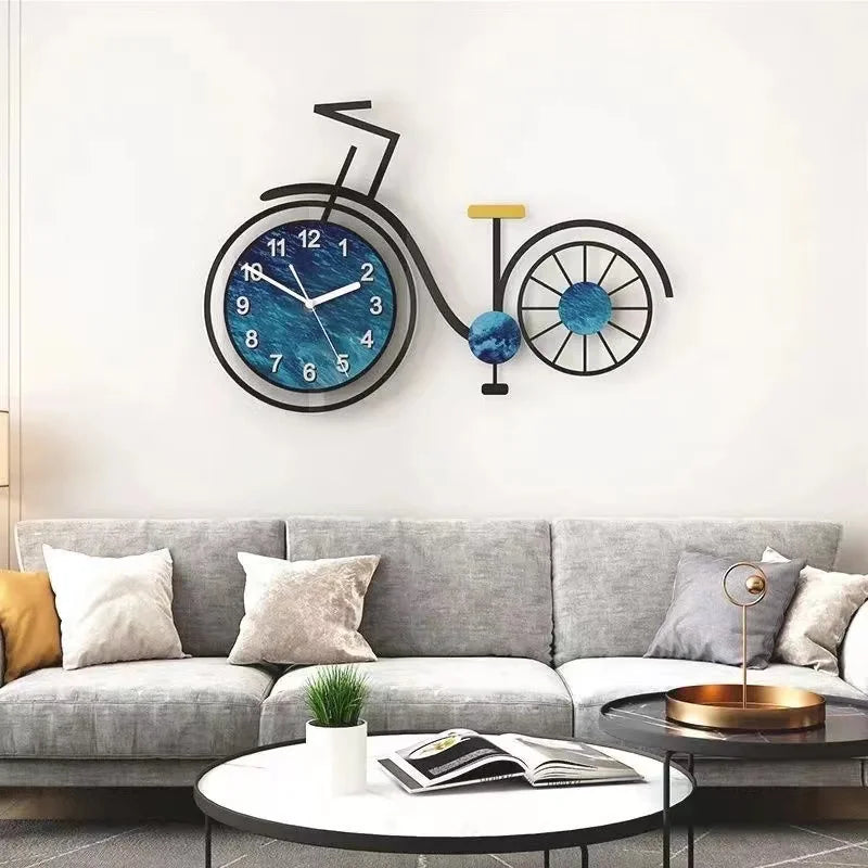 63x43CM Bike Bicycle New 3d Large Acrylic Wall Art Clock Customized Home Decor Decoration Watch for Home Luxury Dropshipping DDP