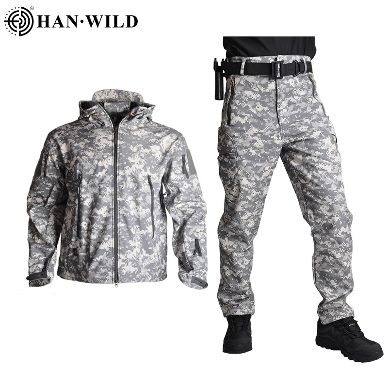 HAN WILD Customized Shark Skin Uniform Acu Unisex Ripstop Uniform Tactical Uniform