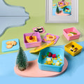 Aohea logo Custom Bento Box Microwavable square Kids Lunch Boxes Plastic Lunch Box Set