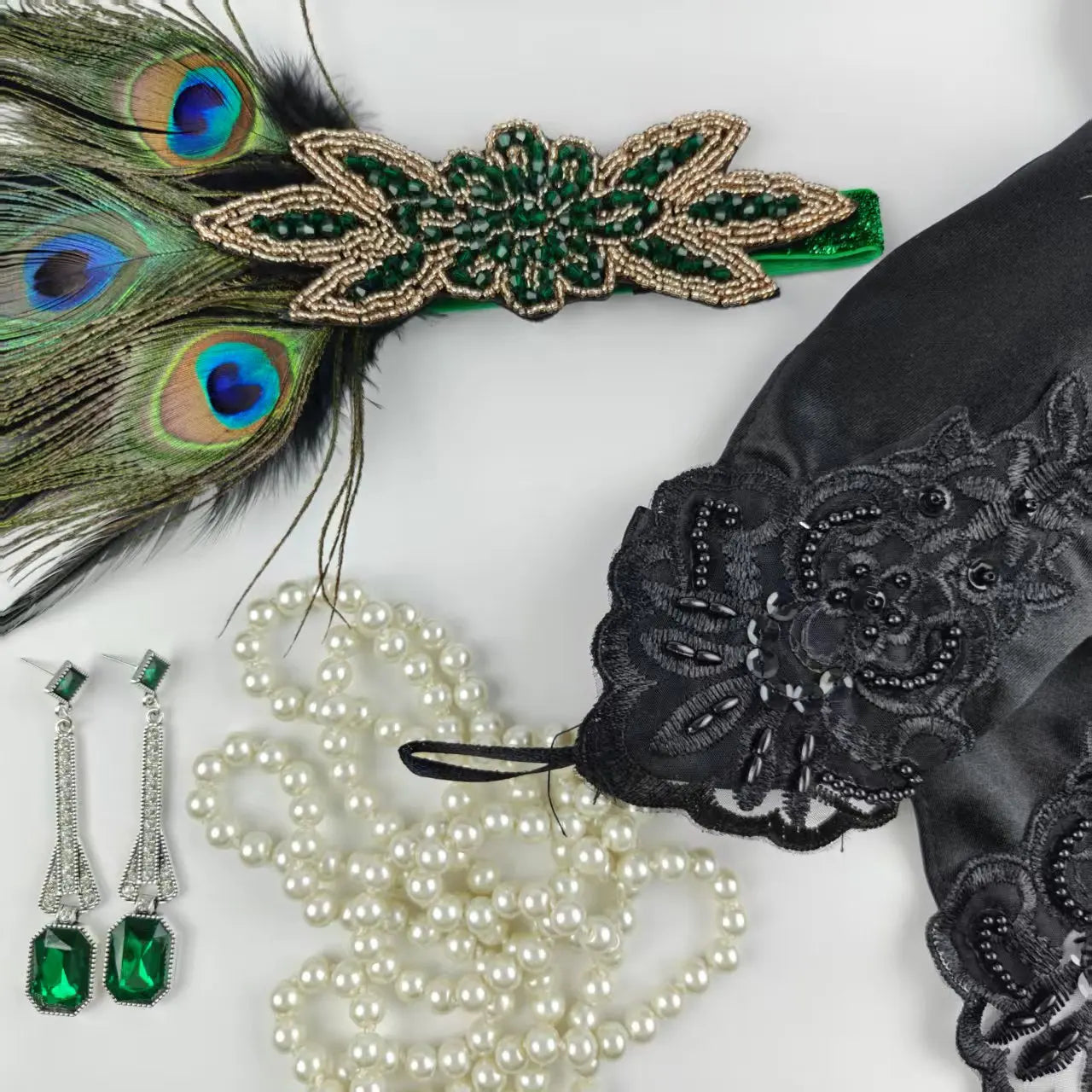 Wholesale Feather 1920s Flapper Headband 20s Great Gatsby Headpiece Headband Flapper Gatsby Hair Accessories