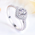 Sterling Silver 925 Engagement Rings for Women 3A Cubic Zircon With Rhodium Plated Silver Engagement Woman Rings