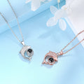 Love Memory Necklace Copper Rose Gold Platinum Female Dolphin 100 Languages I love You Projection Clavicle Chain Pendant