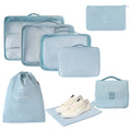8Pcs Set Fashion Waterproof Reusable Foldable Eco Friendly Polyester Zipper Closure Luggage Organizer Packing Cubes Travel Bag