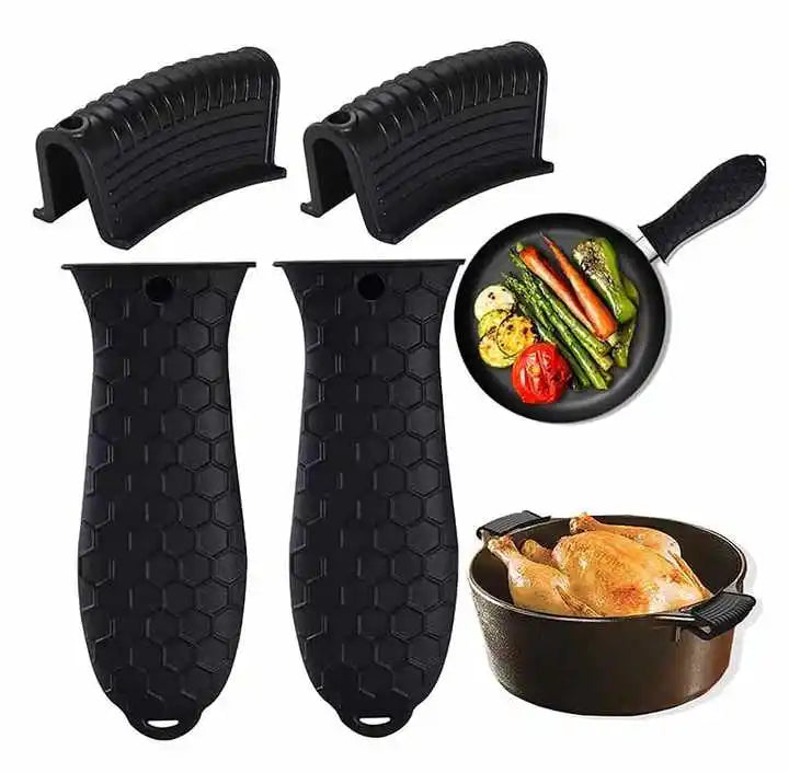 2024 New Insulated Non-Slip Pan Handle Pot Handle Set Anti-Hot Grip High Temperature Resistant Pot Ear Clip Pot Handle Cover