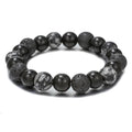 Wholesale Bohemian Style Stretch Bracelets for Women Men Real Natural Snowflake Obsidian Gemstone Beads Beaded Couple Bracelets