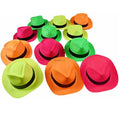 NEW Wholesale Novelty Hats Neon Colors Plastic Party Hats Gangster Mafia Style Fedora for Birthday Concerts Music Party Supplies