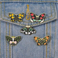 Flowers Wings Butterfly Enamel Pins Custom Insect Moth Brooches Lapel Badges Nature Animal Jewelry Gift for Kids Friends