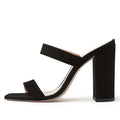 2020 High Heels Mules Square Toe Chunky Heel Sandals for Women